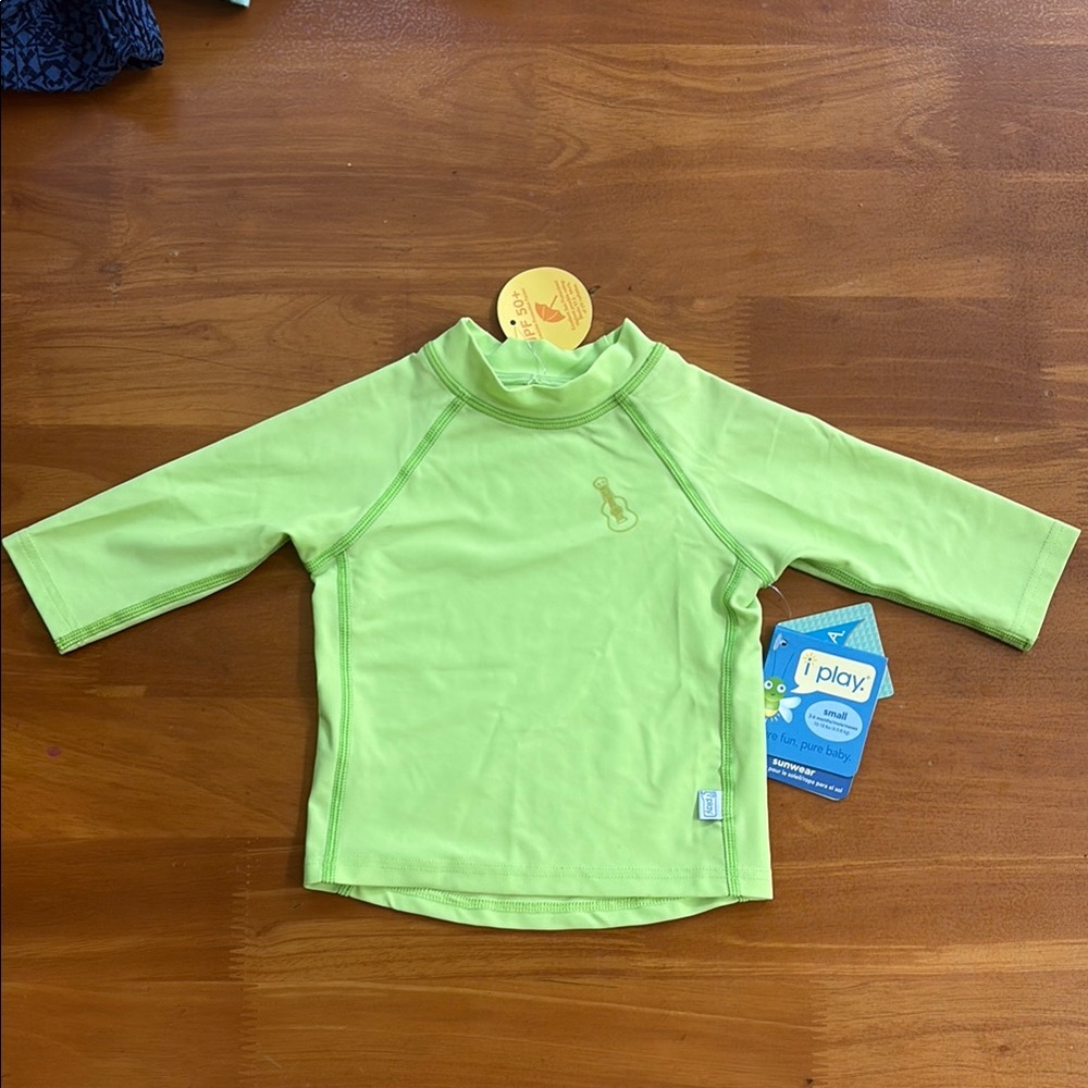 i play. Green Rashguard Swim Shirt UV Protection